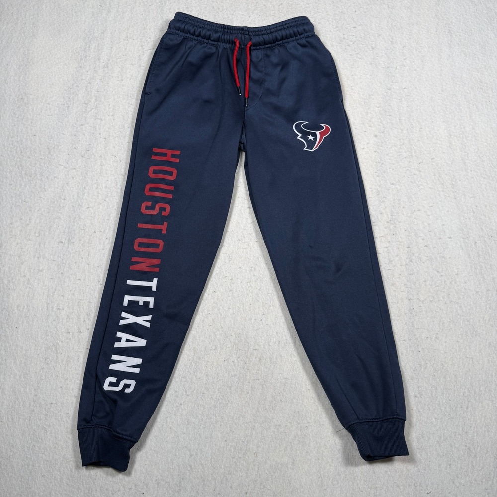 NFL Team Apparel Houston Texans Kids Navy Blue Jogger Sweatpants Size S 8